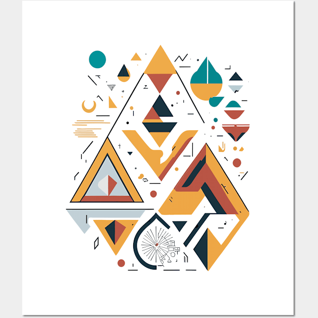 Minimal Bohemian Style Geometric Triangle Wall Art by ElMass